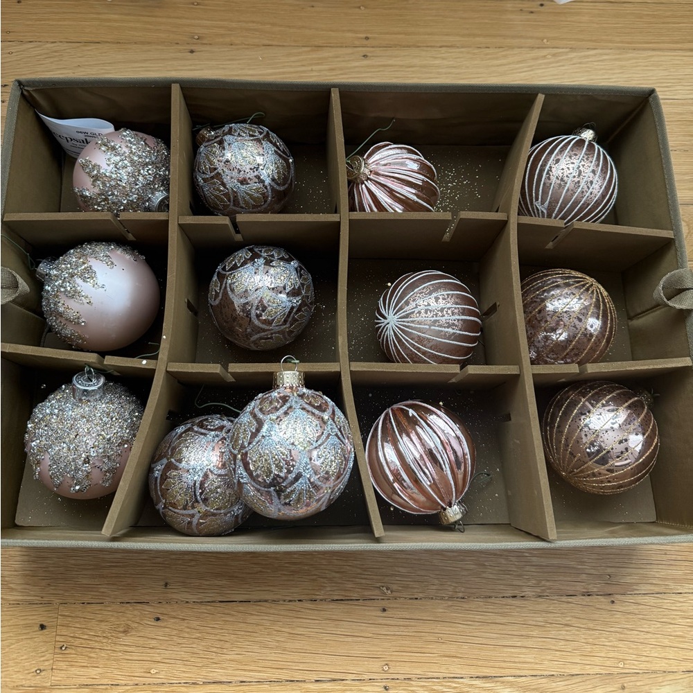 Luxurious Holiday Ornament Collection - Pink and Silver